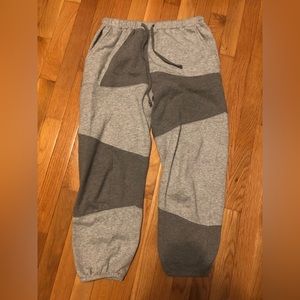 Grey patchwork sweatpants
